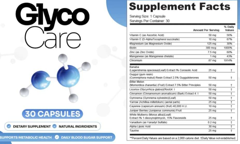 GlycoCare supllement facts