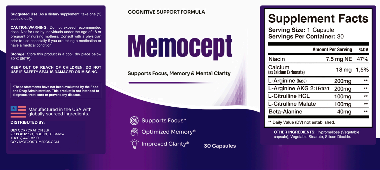 Memocept supplement facts