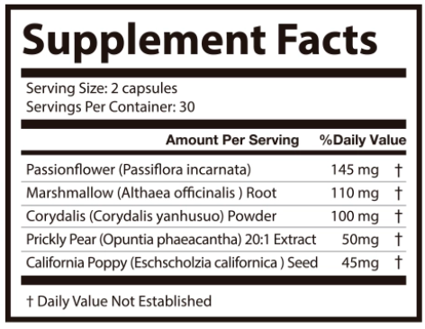 NerveHarmony Supplement Fact