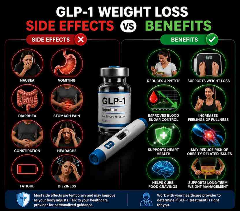 GLP-1 Weight Loss Side Effects vs Benefits