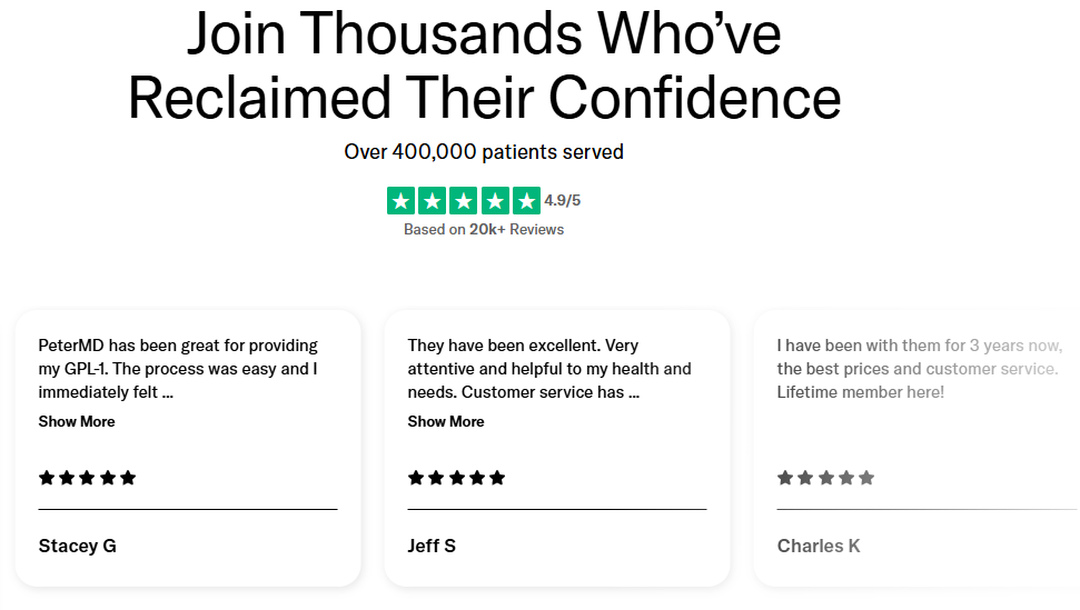 PeterMD Customer Reviews